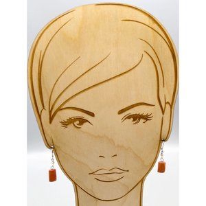 Vintage Faceted Goldstone Earrings, Shimmering Stone Dangles